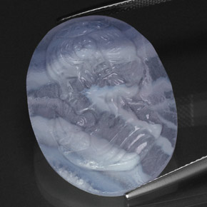 Chalcedony Gemstone in 27.3 x 20.6 mm Size for Sale, Chalcedony Stone in Lavender Blue Color