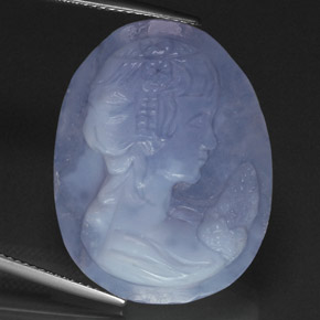 Chalcedony Gemstone in 28.1 x 21.6 mm Size for Sale, Chalcedony Stone in Lavender Blue Color