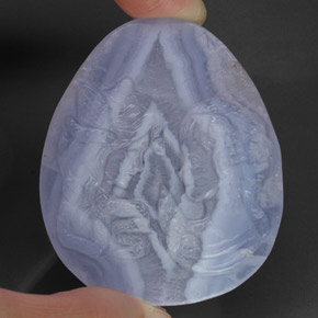 121.20 ct Blue Chalcedony Gemstone, Chalcedony Gem in Carved Cameo Shape for Sale.