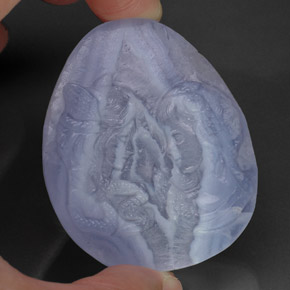 121.20 ct Blue Chalcedony Stone, Natural Chalcedony in Carved Cameo Shape for Sale