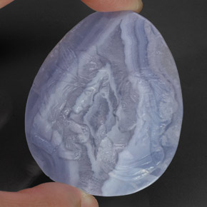 Chalcedony Gemstone in 51.8 x 41.3 mm Size for Sale, Chalcedony Stone in Lavender Blue Color