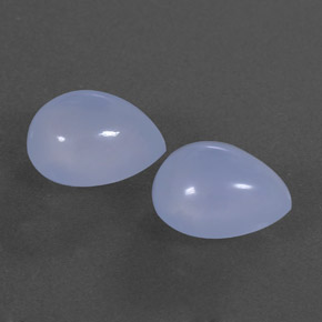 5.44 ct Blue Chalcedony Stone, Natural Chalcedony in Pear Cabochon Shape for Sale