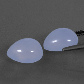 Chalcedony Gemstone in 10.2 x 8.2 mm Size for Sale, Chalcedony Stone in Lavender Blue Color