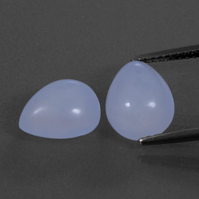 5.16 ct Blue Chalcedony Gemstone, Chalcedony Gem in Pear Cabochon Shape for Sale.