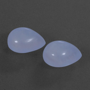 5.16 ct Blue Chalcedony Stone, Natural Chalcedony in Pear Cabochon Shape for Sale