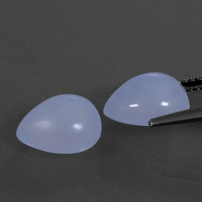 Chalcedony Gemstone in 10 x 8.1 mm Size for Sale, Chalcedony Stone in Lavender Blue Color