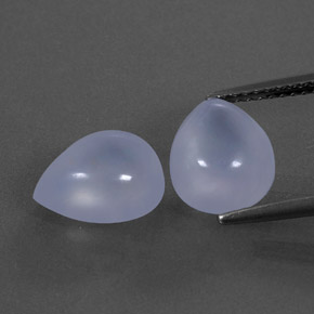4.97 ct Blue Chalcedony Gemstone, Chalcedony Gem in Pear Cabochon Shape for Sale.