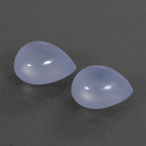 4.97 ct Blue Chalcedony Stone, Natural Chalcedony in Pear Cabochon Shape for Sale