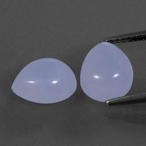 5.05 ct Blue Chalcedony Gemstone, Chalcedony Gem in Pear Cabochon Shape for Sale.