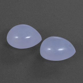 5.05 ct Blue Chalcedony Stone, Natural Chalcedony in Pear Cabochon Shape for Sale
