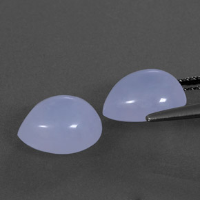 Chalcedony Gemstone in 10.1 x 8.1 mm Size for Sale, Chalcedony Stone in Lavender Blue Color