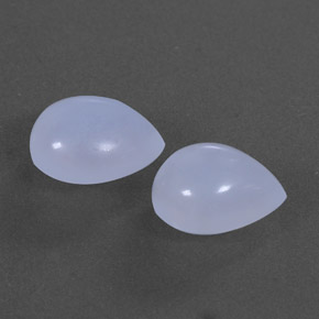 3.24 ct Blue Chalcedony Stone, Natural Chalcedony in Pear Cabochon Shape for Sale