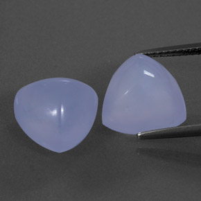 9.83 ct Blue Chalcedony Gemstone, Chalcedony Gem in Trillion Cabochon Shape for Sale.