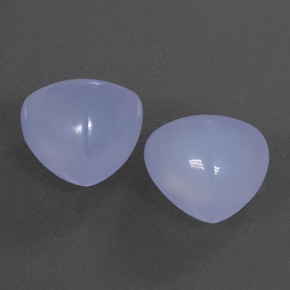 9.83 ct Blue Chalcedony Stone, Natural Chalcedony in Trillion Cabochon Shape for Sale