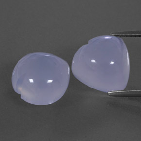 13.41 ct Blue Chalcedony Gemstone, Chalcedony Gem in Heart Cabochon Shape for Sale.