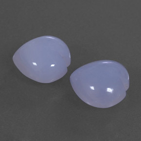4.32 ct Blue Chalcedony Stone, Natural Chalcedony in Heart Cabochon Shape for Sale