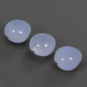 10.44 ctw Blue Chalcedony Gemstones, Chalcedony Gems in Heart Cabochon Shape for Sale.