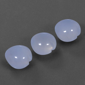 10.44 ctw Blue Chalcedony Stones, Natural Chalcedony in Heart Cabochon Shape for Sale