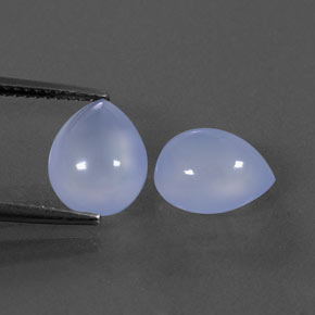 4.95 ct Blue Chalcedony Gemstone, Chalcedony Gem in Pear Cabochon Shape for Sale.