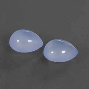 4.95 ct Blue Chalcedony Stone, Natural Chalcedony in Pear Cabochon Shape for Sale