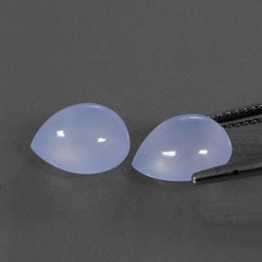 Chalcedony Gemstone in 10 x 8.1 mm Size for Sale, Chalcedony Stone in Lavender Blue Color