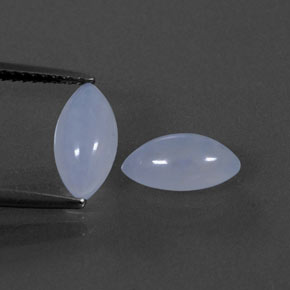 2.19 ct Blue Chalcedony Gemstone, Chalcedony Gem in Marquise Cabochon Shape for Sale.
