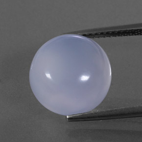7.87 ct Blue Chalcedony Gemstone, Chalcedony Gem in Round Cabochon Shape for Sale.