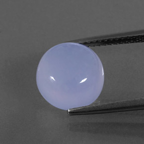 5.12 ct Blue Chalcedony Gemstone, Chalcedony Gem in Round Cabochon Shape for Sale.