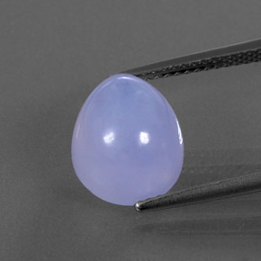 5.06 ct Blue Chalcedony Gemstone, Chalcedony Gem in Pear Cabochon Shape for Sale.