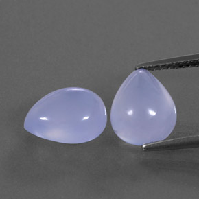 5.07 ct Blue Chalcedony Gemstone, Chalcedony Gem in Pear Cabochon Shape for Sale.