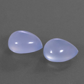 5.07 ct Blue Chalcedony Stone, Natural Chalcedony in Pear Cabochon Shape for Sale