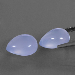 Chalcedony Gemstone in 10 x 8 mm Size for Sale, Chalcedony Stone in Lavender Blue Color