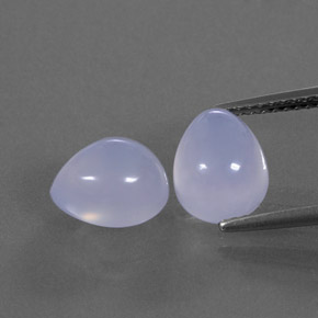 4.81 ct Blue Chalcedony Gemstone, Chalcedony Gem in Pear Cabochon Shape for Sale.