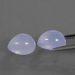 Chalcedony Gemstone in 9 x 7.3 mm Size for Sale, Chalcedony Stone in Lavender Blue Color