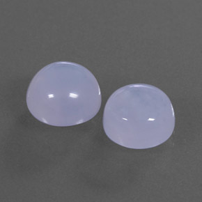 5.92 ct Blue Chalcedony Stone, Natural Chalcedony in Round Cabochon Shape for Sale