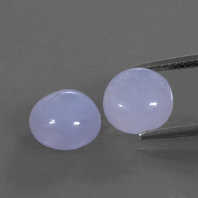 5.09 ct Blue Chalcedony Gemstone, Chalcedony Gem in Round Cabochon Shape for Sale.