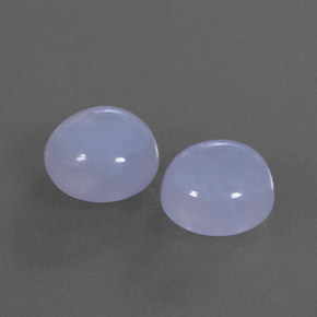 5.09 ct Blue Chalcedony Stone, Natural Chalcedony in Round Cabochon Shape for Sale