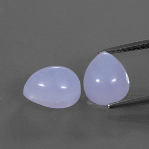 6.05 ct Blue Chalcedony Gemstone, Chalcedony Gem in Pear Cabochon Shape for Sale.