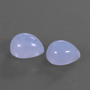 6.05 ct Blue Chalcedony Stone, Natural Chalcedony in Pear Cabochon Shape for Sale