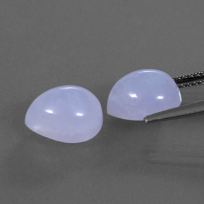 Chalcedony Gemstone in 10.1 x 8 mm Size for Sale, Chalcedony Stone in Lavender Blue Color