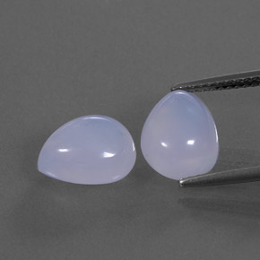 5.69 ct Blue Chalcedony Gemstone, Chalcedony Gem in Pear Cabochon Shape for Sale.