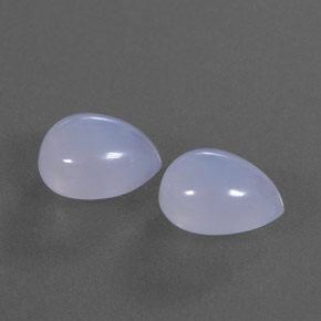 5.69 ct Blue Chalcedony Stone, Natural Chalcedony in Pear Cabochon Shape for Sale