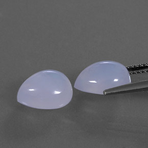 Chalcedony Gemstone in 10.2 x 8 mm Size for Sale, Chalcedony Stone in Lavender Blue Color