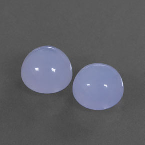 8.22 ct Blue Chalcedony Stone, Natural Chalcedony in Round Cabochon Shape for Sale