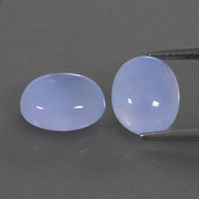 5.89 ct Blue Chalcedony Gemstone, Chalcedony Gem in Oval Cabochon Shape for Sale.