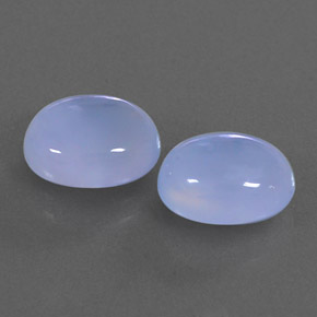 5.89 ct Blue Chalcedony Stone, Natural Chalcedony in Oval Cabochon Shape for Sale