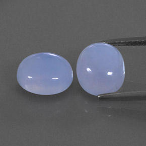 5.14 ct Blue Chalcedony Gemstone, Chalcedony Gem in Oval Cabochon Shape for Sale.