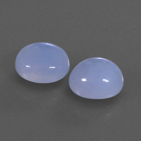 5.14 ct Blue Chalcedony Stone, Natural Chalcedony in Oval Cabochon Shape for Sale