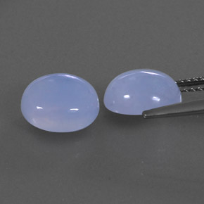 Chalcedony Gemstone in 9.3 x 8 mm Size for Sale, Chalcedony Stone in Lavender Blue Color