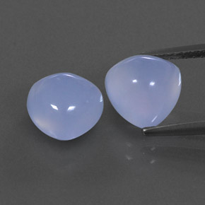 4.50 ct Blue Chalcedony Gemstone, Chalcedony Gem in Trillion Cabochon Shape for Sale.